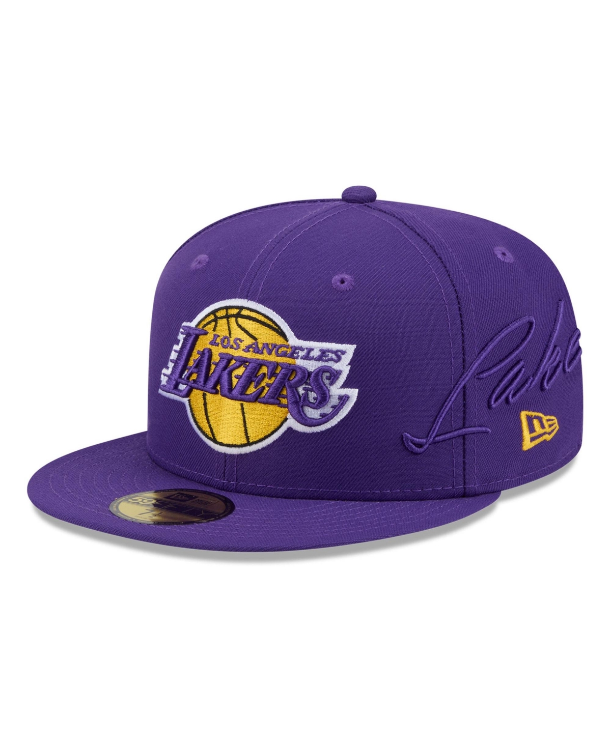 New Era Men's Purple Los Angeles Lakers Side Script 59FIFTY Fitted Hat - Purple