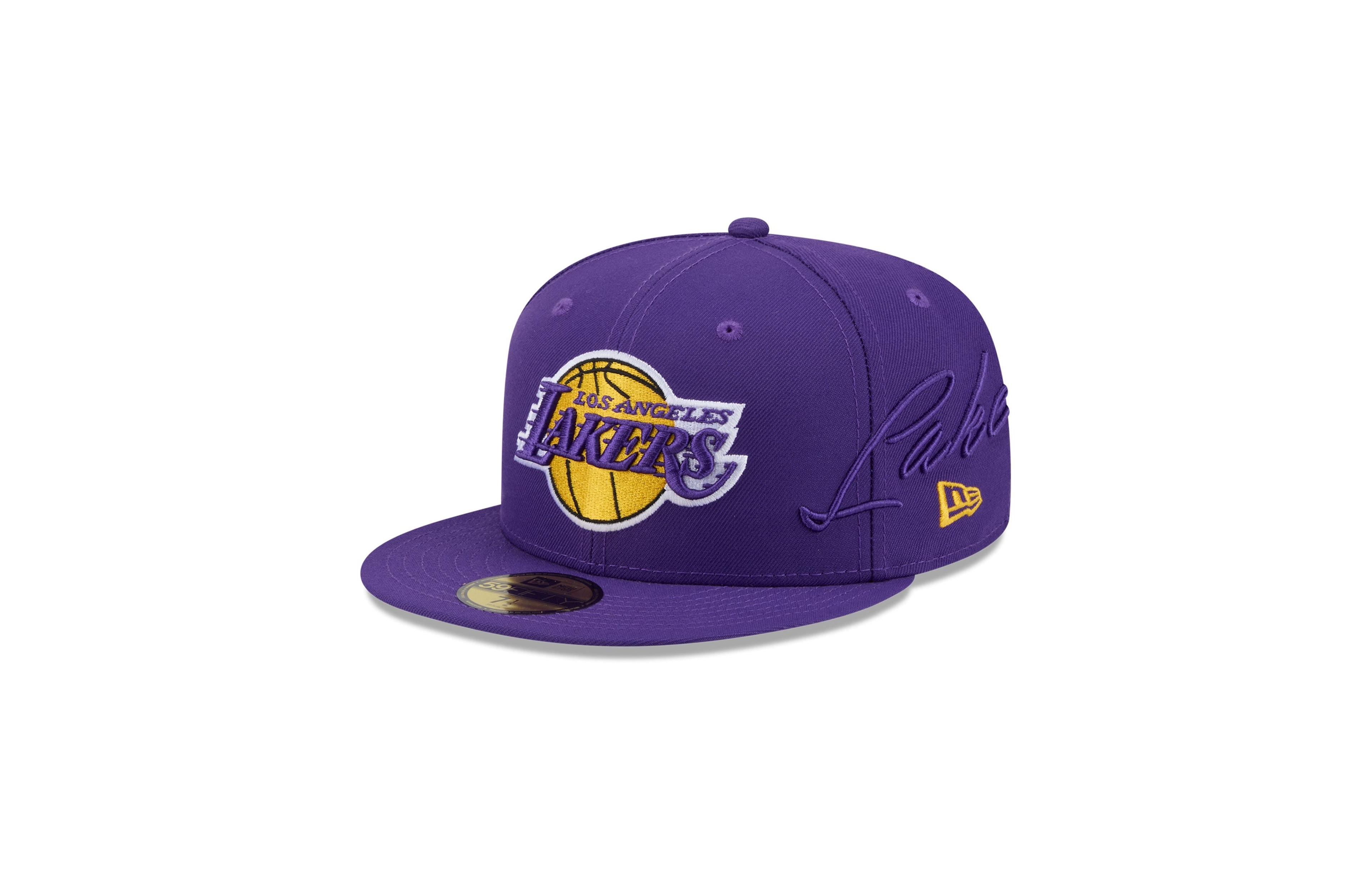 New Era Men's Purple Los Angeles Lakers Side Script 59FIFTY Fitted Hat