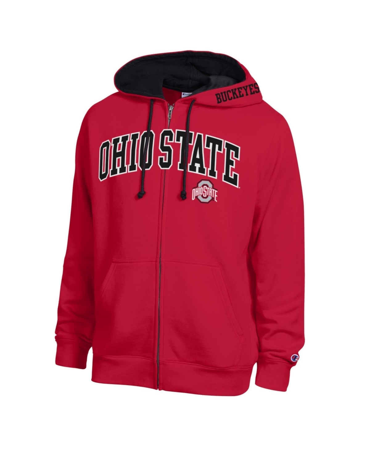 Champion Men's Scarlet Ohio State Buckeyes Arch Logo Full-Zip Fleece Hoodie - Scarlet