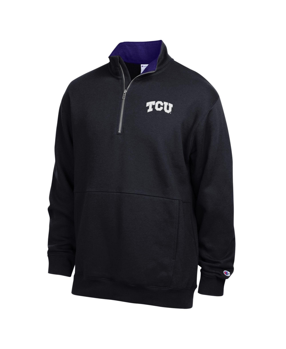Champion Men's Black Tcu Horned Frogs Fleece Quarter-Zip Pullover - Black