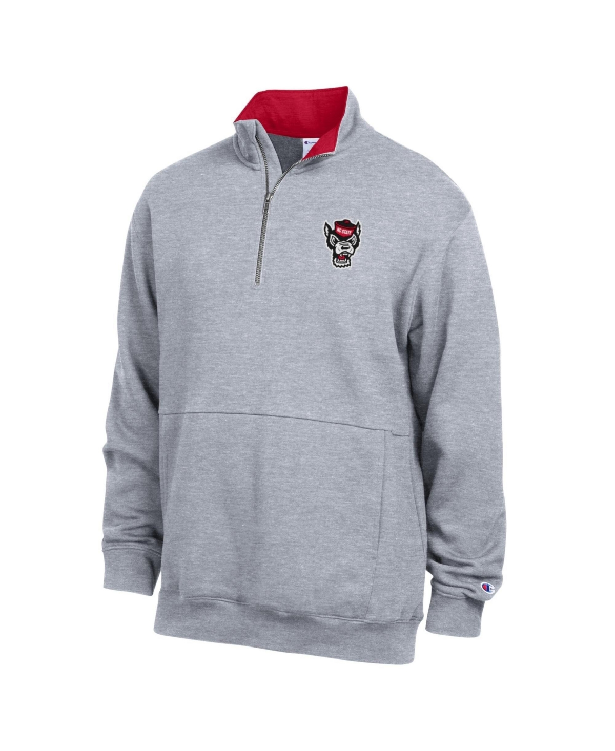 Champion Men's Heather Gray Nc State Wolfpack Fleece Quarter-Zip Pullover - Heather Gray