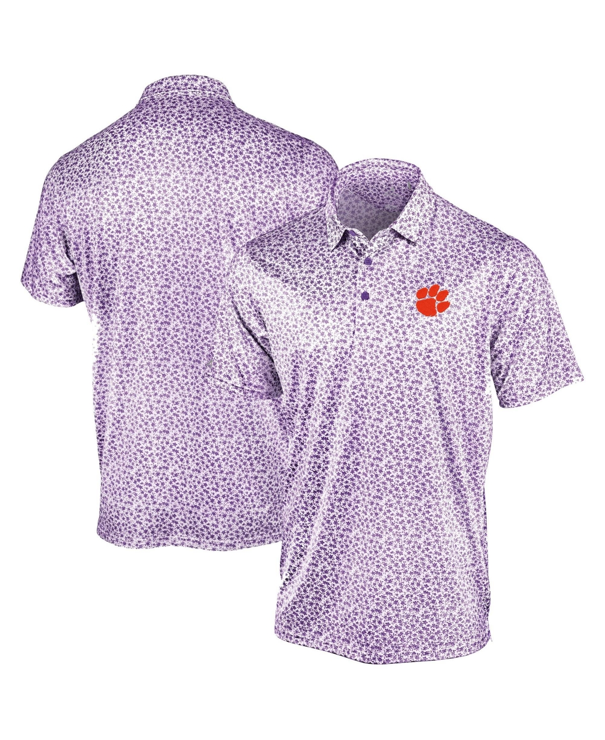 Antigua Men's Purple Clemson Tigers Flourish Polo Shirt - Purple