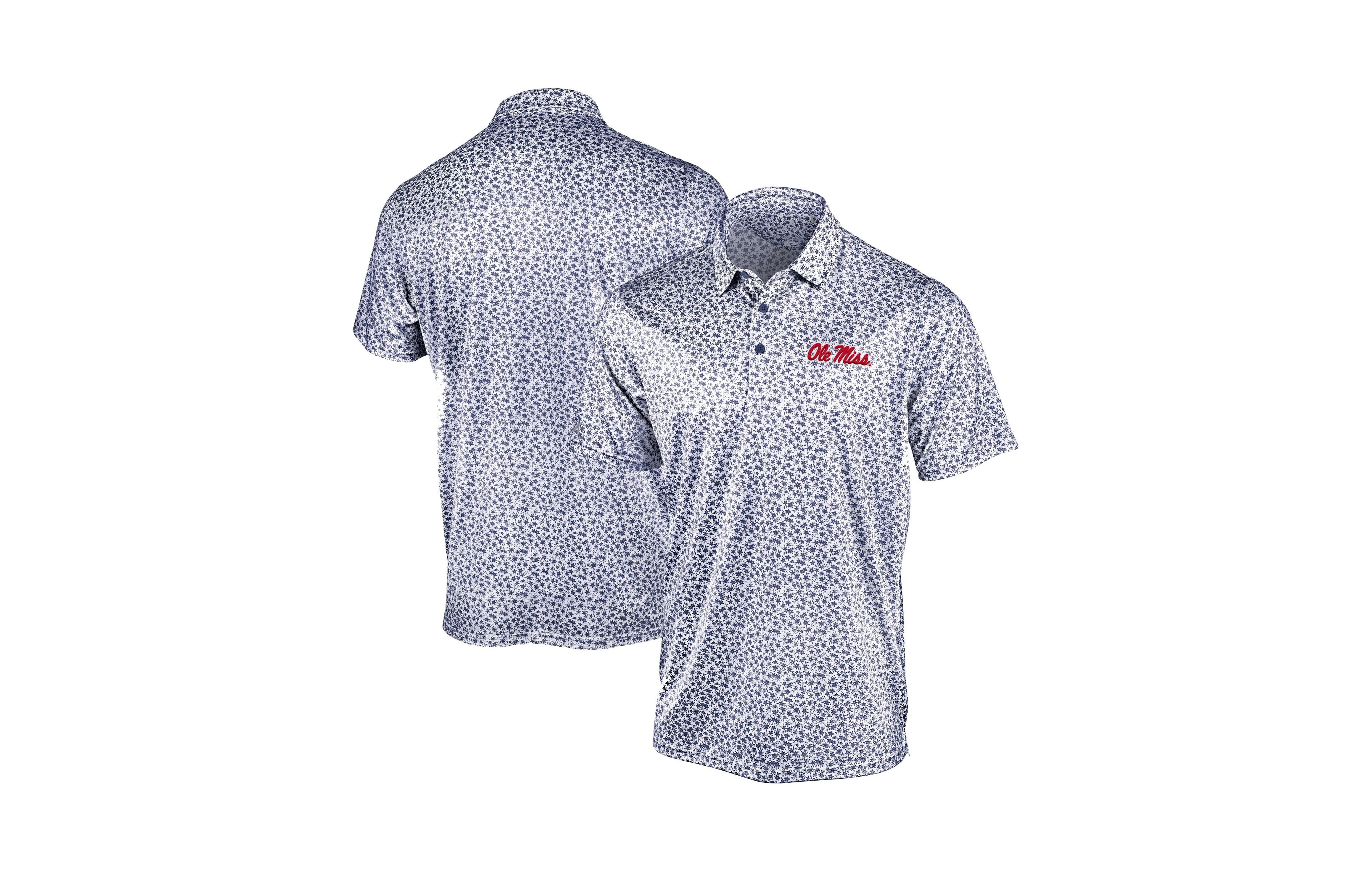 Antigua Men's Navy Ole Miss Rebels Flourish Polo Shirt