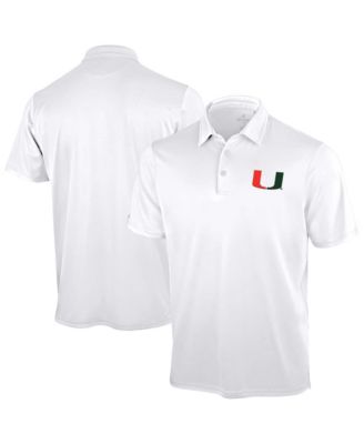 Men's White Miami Hurricanes Unshakeable Solid Polo Shirt