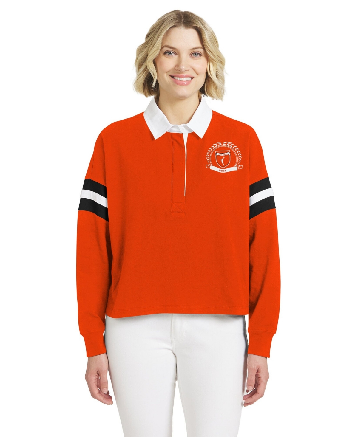 Wear by Erin Andrews Women's Orange Wnba Rugby Polo Shirt - Orange