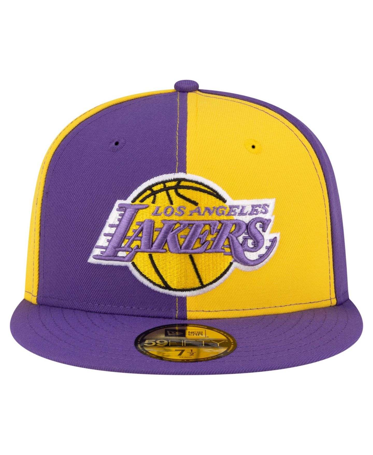 Мужская кепка New Era Gold/Purple Los Angeles Lakers 80s Throwback Pinwheel 59FIFTY Fitted Hat — фото 2