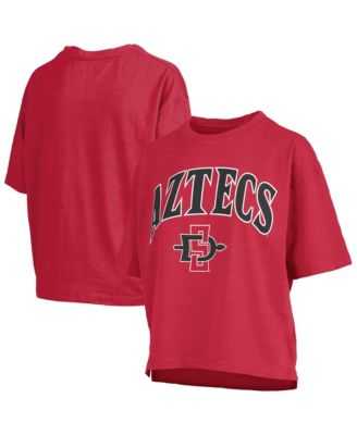 Women's Cardinal San Diego State Aztecs Oversized Nelson Arch Over Logo Slub T-Shirt