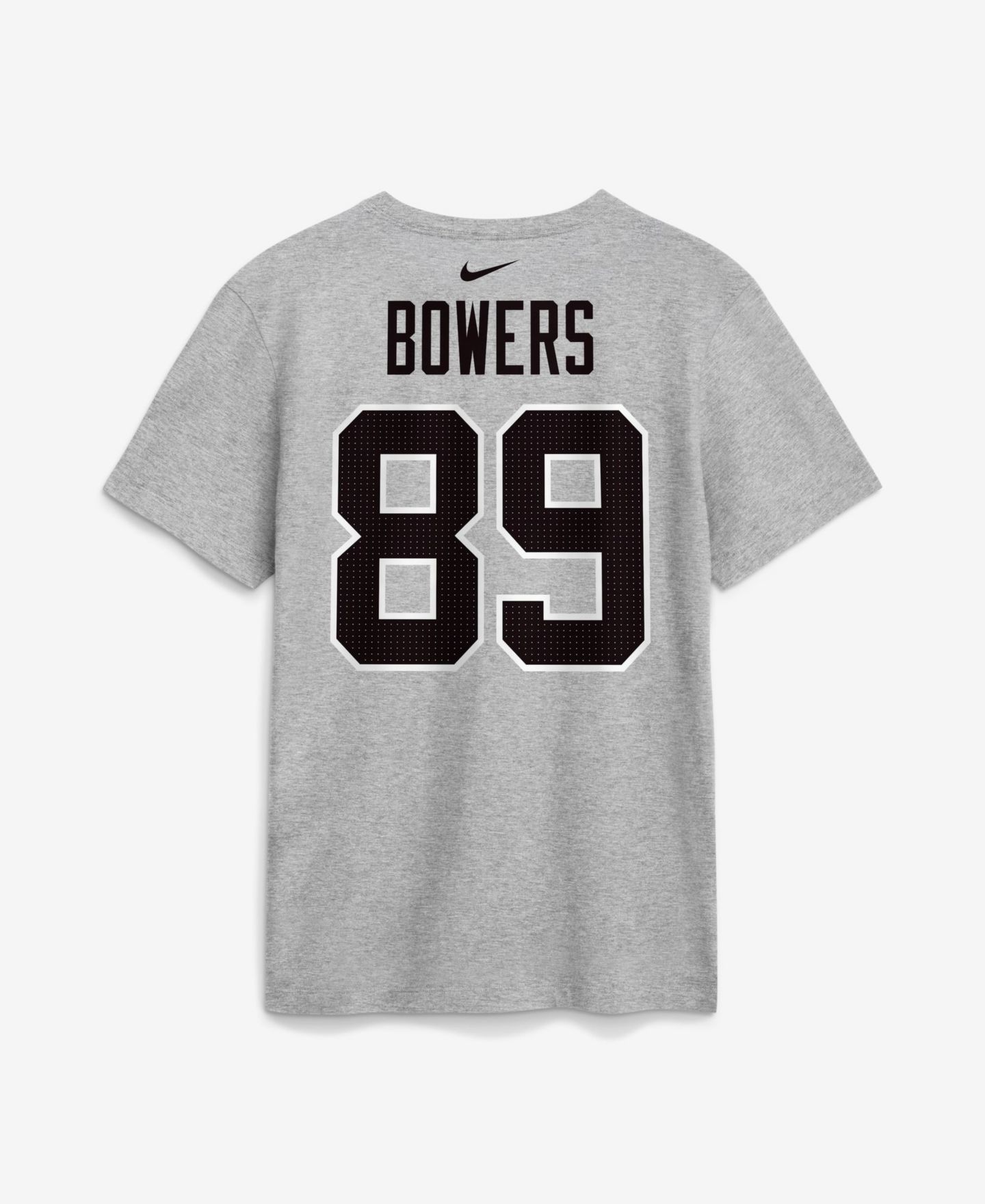 Мужская футболка Nike Brock Bowers Heather Gray Las Vegas Raiders Name & Number — фото 3