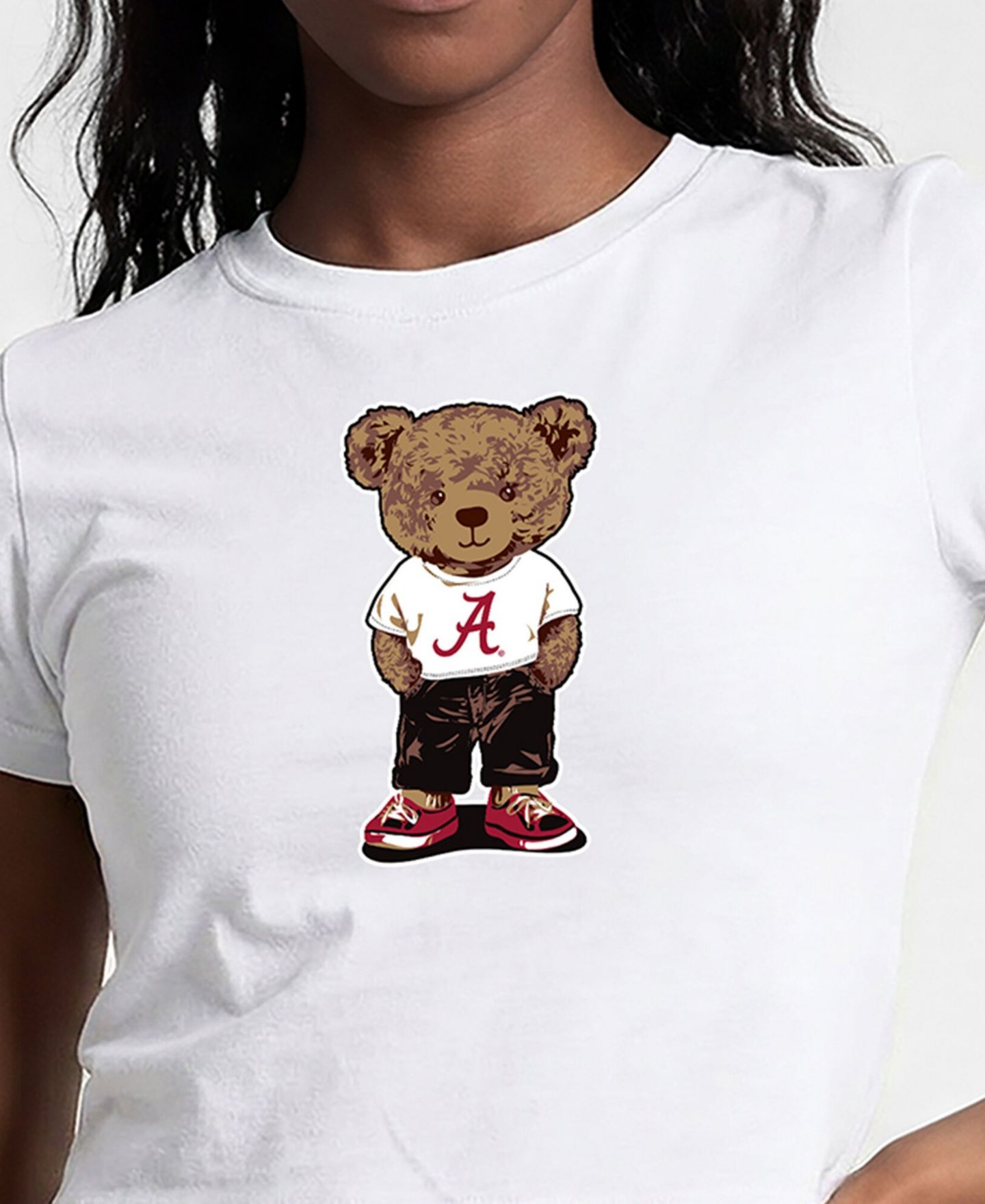 Женская футболка Champion White Alabama Crimson Tide Teddy Bear Baby T-Shirt — фото 5