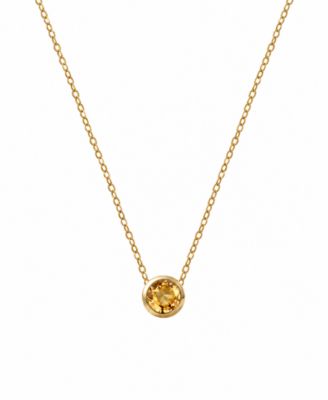 Citrine Round Cut Solitaire Pendant Necklace (1/4 ct. t.w.) in 14k Gold