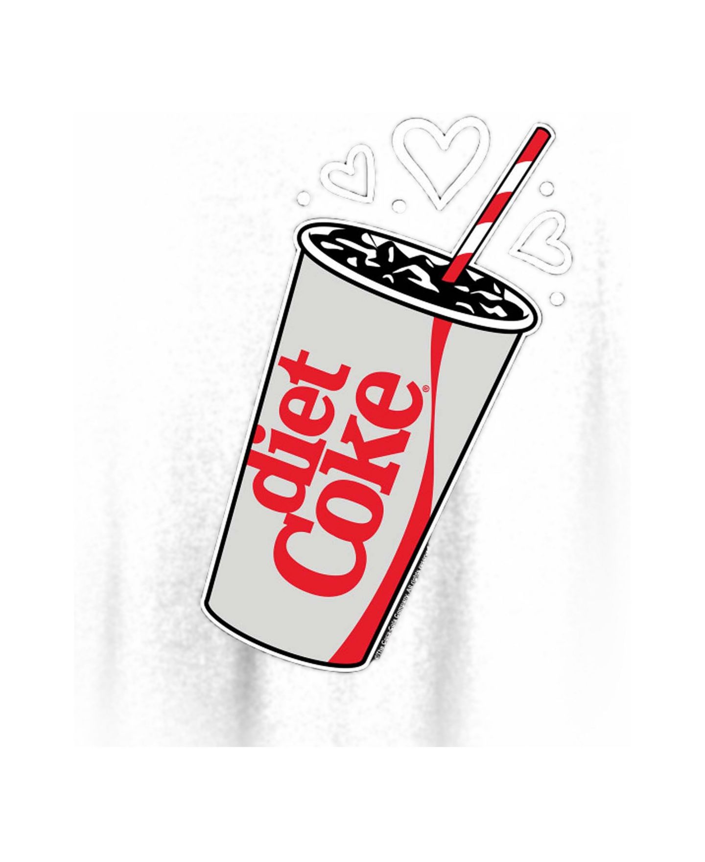 Женская футболка Diet Coke Heart Bubbles Graphic Relaxed-Fit, цвет: Чёрный — фото 4
