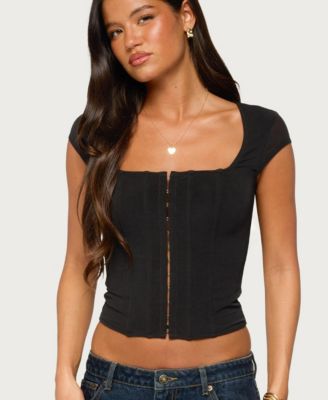 Women's Airlie Square Neck Short Sleeve Mesh Corset