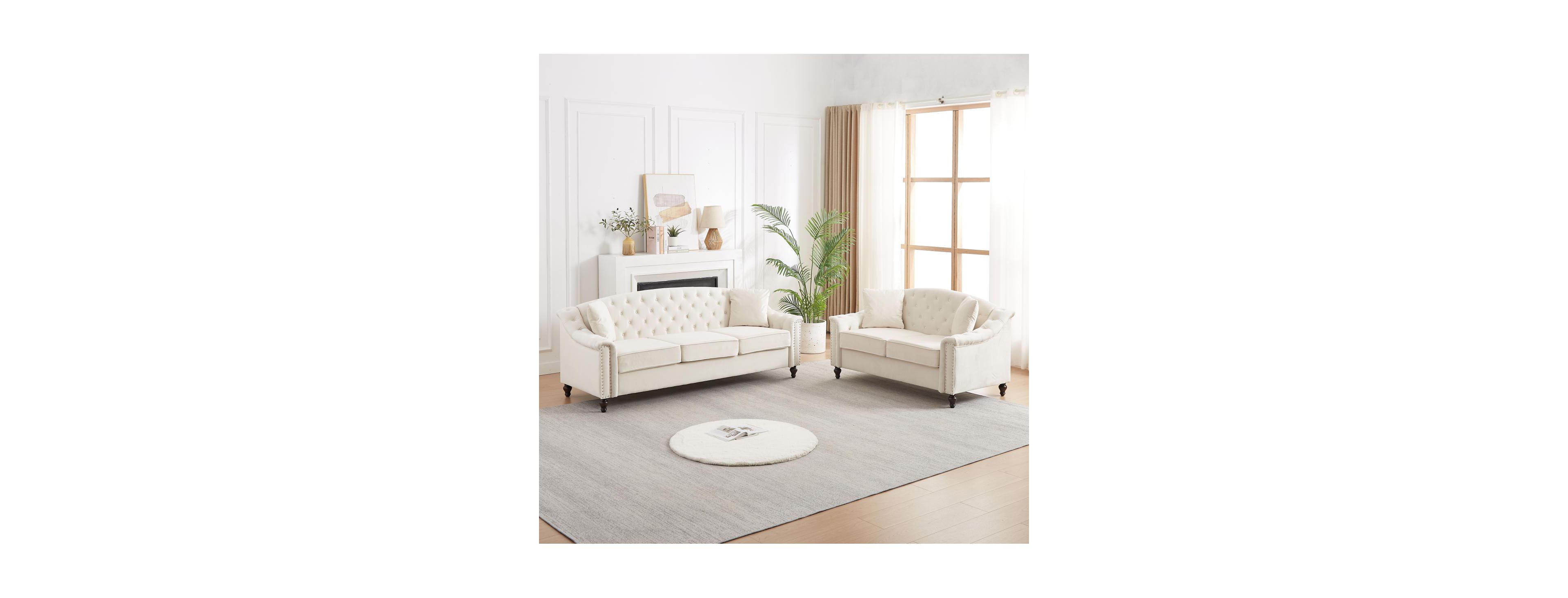 Streamdale Furniture Chesterfield Sectional Sofa, 3+2 Seater with Button-Tufted Back