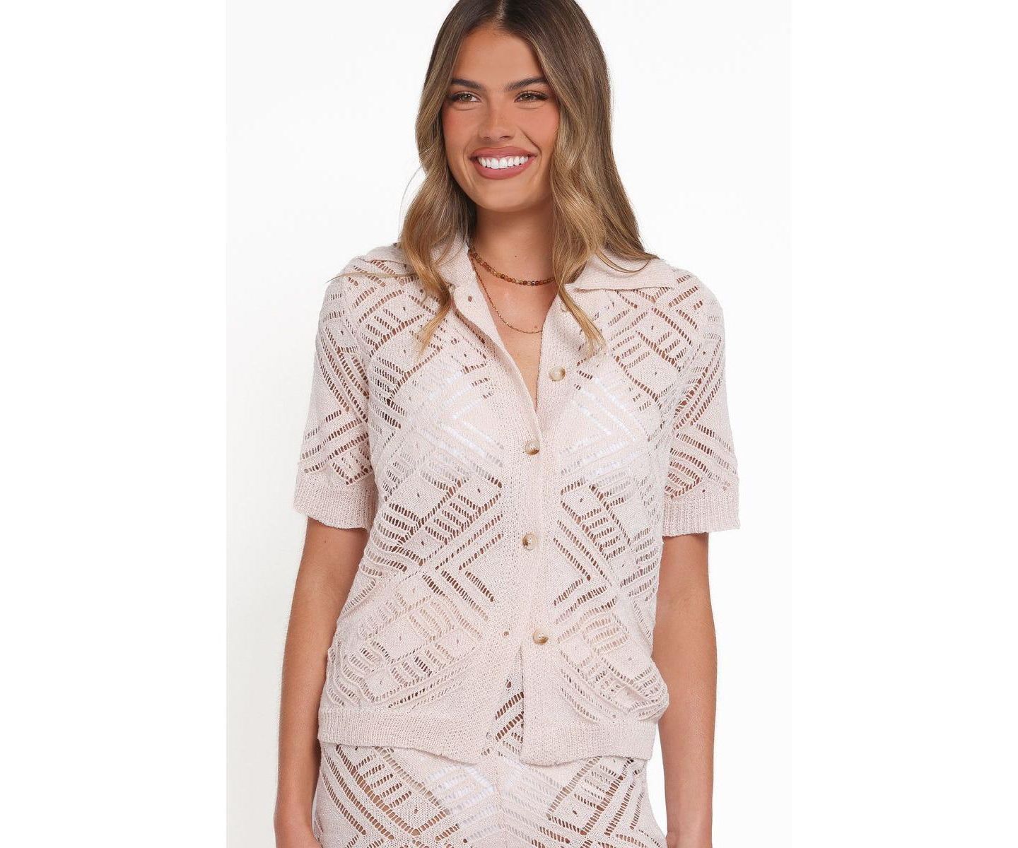 Женский комплект Petal and Pup Briony Collared Button-Down Wide-Leg Top and Pants, 2-Piece Set, цвет: Кремовый — фото 4