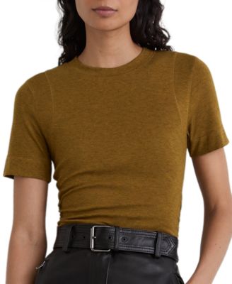 Women's Dotty Crewneck Short-Sleeve Ruched T-Shirt