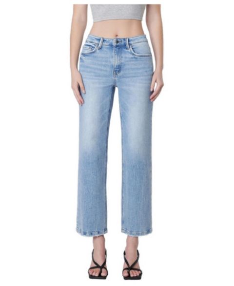 Женские джинсы Flying Monkey Little Bitty High Rise Light Wash Wide-Leg, цвет: Пастельный синий