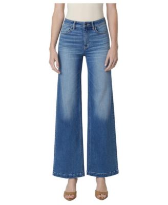 Women's Aquarius High-Rise Trouser Fold Crease Wide-Leg Jeans