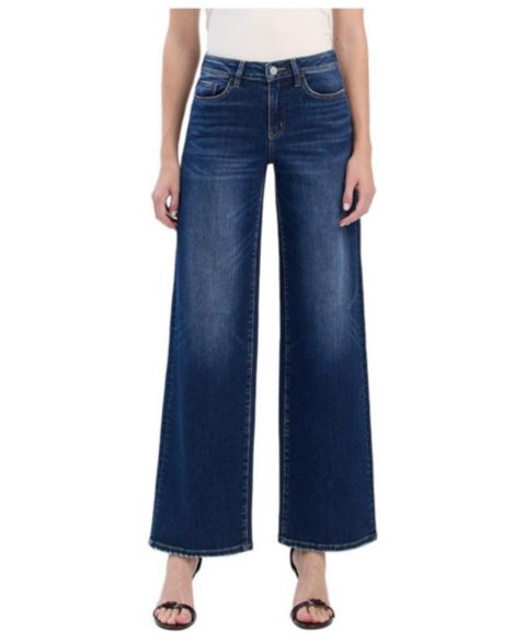 Женские джинсы Flying Monkey Elbe River High-Rise, Wide-Leg Denim, цвет: Тёмный синий