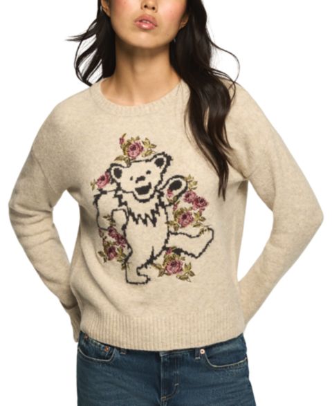 Женский свитер Lucky Brand Cloud Soft Intarsia Crewneck Long-Sleeve Loose-Fit, цвет: Светлый овсяный