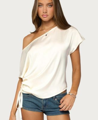 Women's Jori Satin Off-Shoulder Ruched Blouse