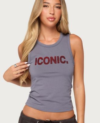 Women's Iconic Girl Scoop Neck Sleeveless Cotton-Blend Tank Top