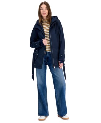 Women's Hooded Belted Softshell Coat, Created for Macy's