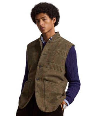 Men's Langdon Plaid-Tweed Wool Vest