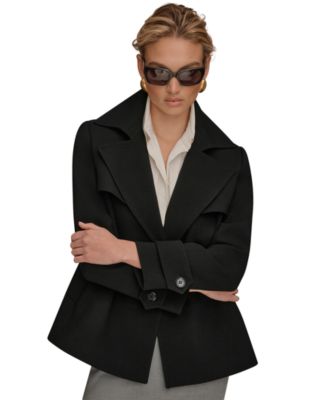 Women's Short Crepe Notch Collar Trench Coat