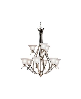 Dover Collection 29"W Brushed Nickel Nine Light Chandelier