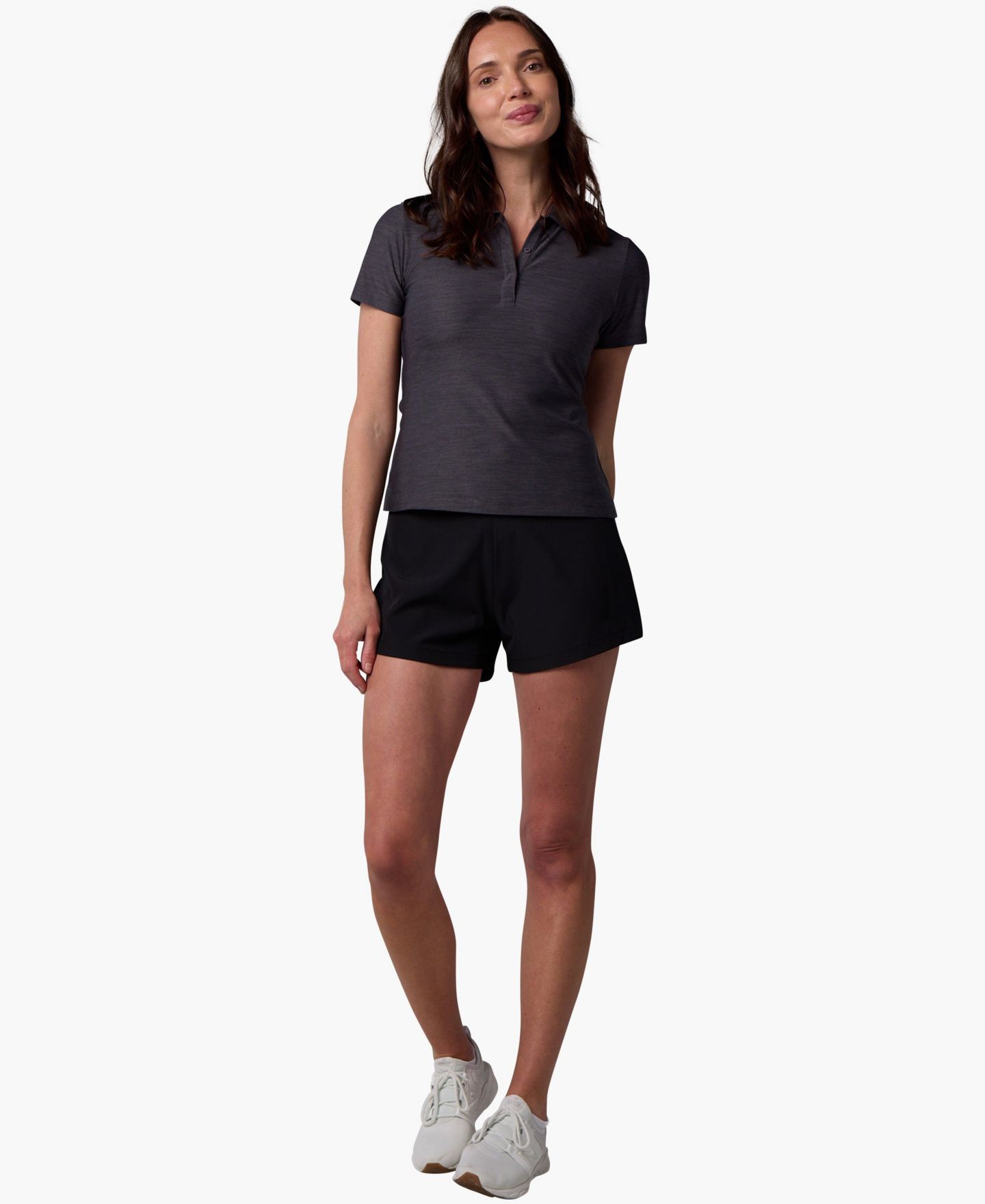 Женское поло Centerline Athletics Cross-Sport Tech Pique Polo, цвет: Угольный меланжевый — фото 4