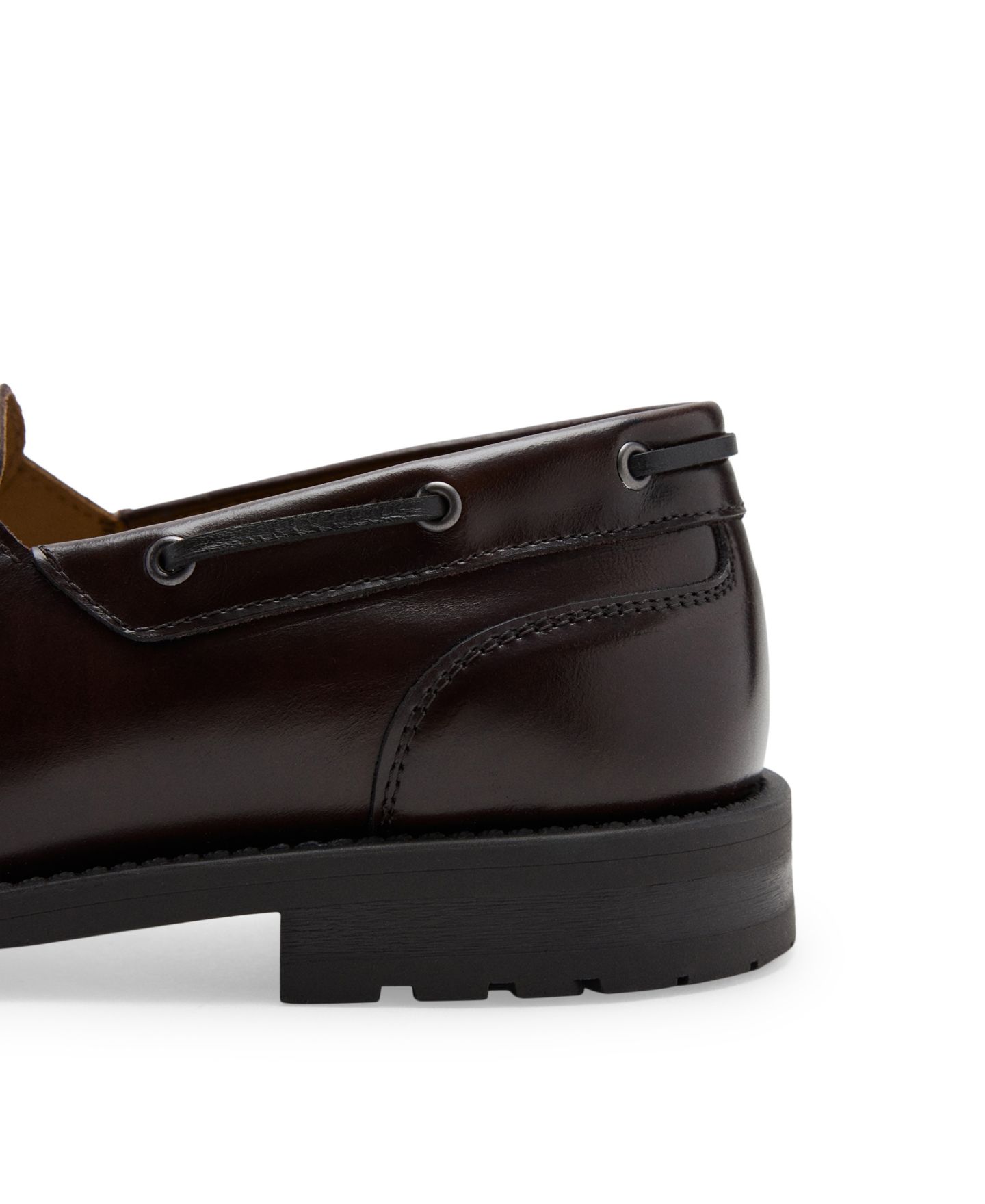 Мужские туфли Mango Nautilea Leather Round Toe Lace-Up Boat, цвет: Коричневый — фото 3