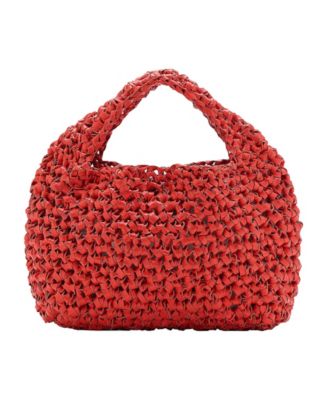 Women's Handmade Woven Leather Top Handle Tote