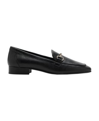 Women's Leather Round-Toe Buckle-Detail Loafers