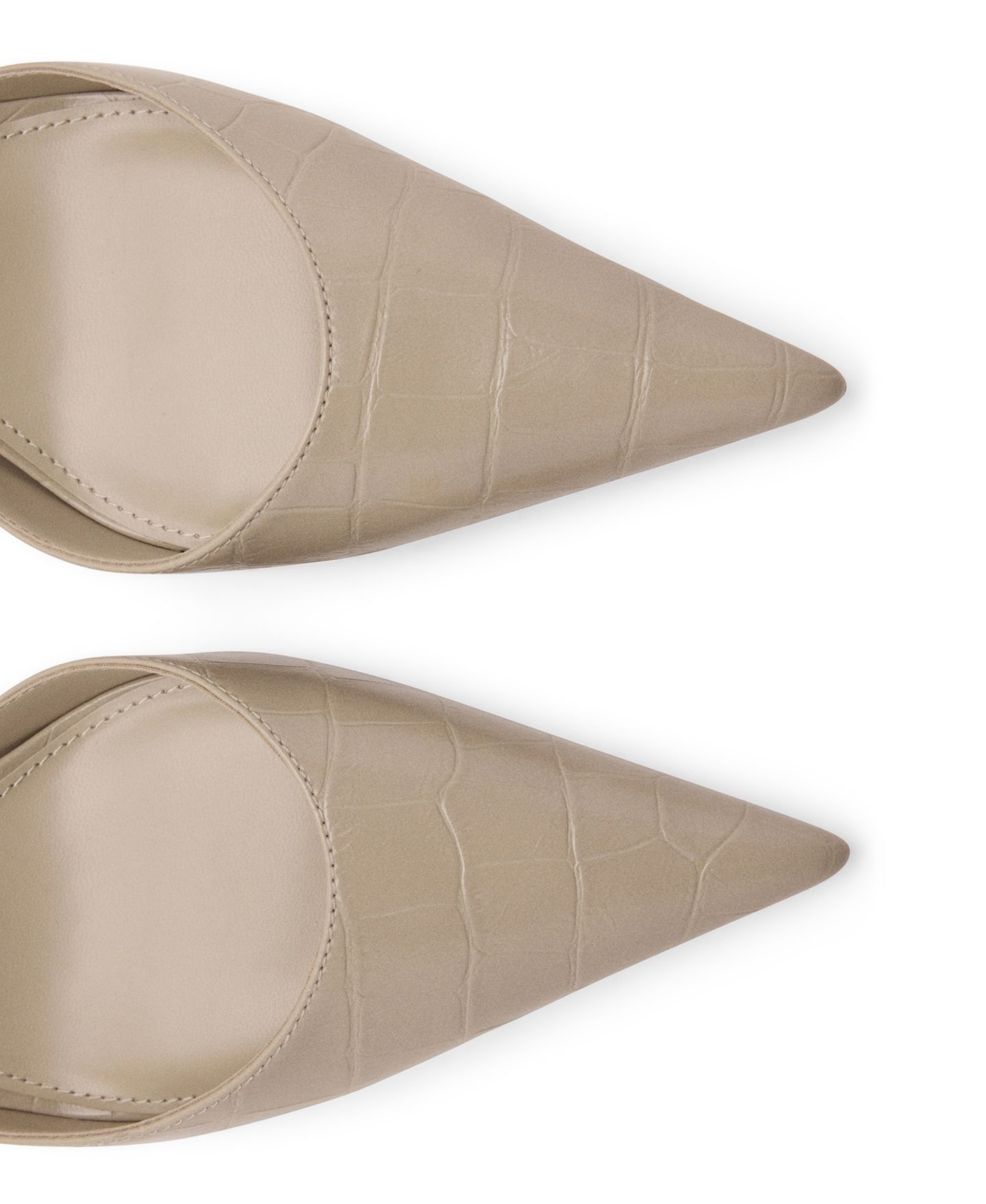 Женские туфли Mango Coconut-Toe Faux Leather Slingback Pointed-Toe, цвет: Экрю — фото 4