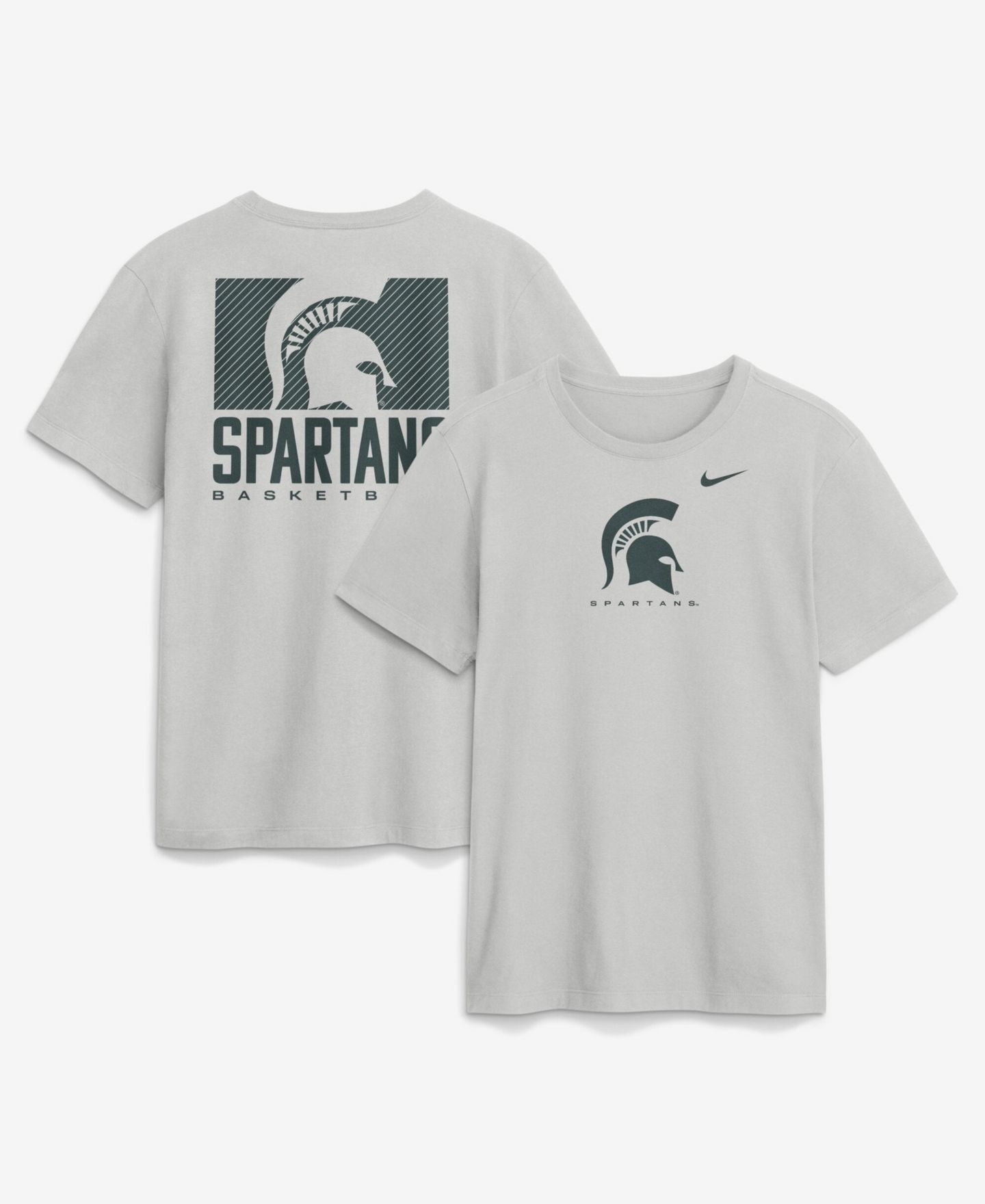 Мужская футболка Nike Gray Michigan State Spartans Courtside Dri-FIT — фото 1