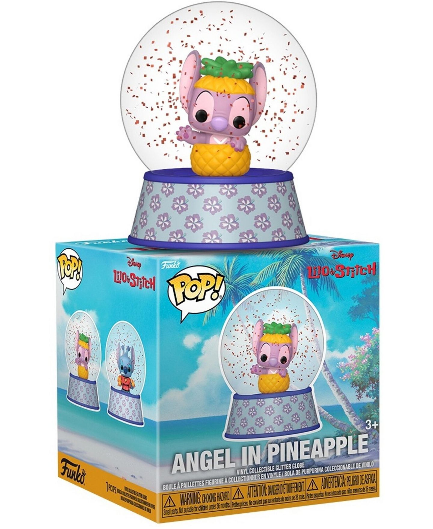 Детская фигурка Funko POP! Mini Glitter Globe Stitch - Angel in Pineapple 3" Vinyl, 1-Piece, 3+ Years, цвет: Разноцветный — фото 3