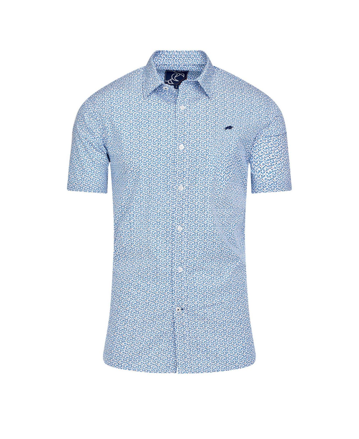 Мужская рубашка Raging Bull Short Sleeve Cotton Poplin, цвет: Синий — фото 8