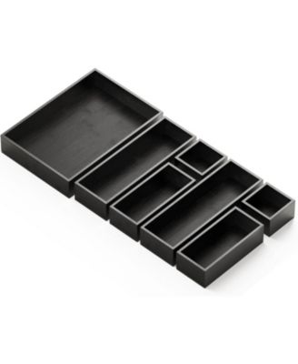 7-Piece Bamboo Drawer Organizer Set  Multi-Use Divider Bins for Kitchen, Bathroom, Office, and Makeup Storage