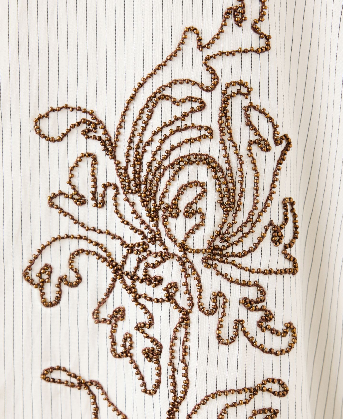 Женская рубашка Mango Flower-Embroidered Striped, цвет: Молочный белый — фото 6