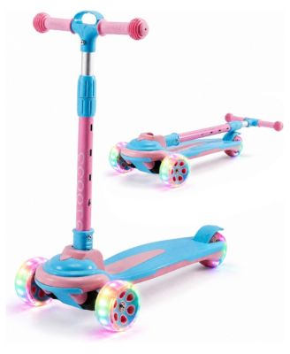 3-Wheel Light-Up Foldable Kick Scooter, 165 lb. Capacity, Ages 5-18