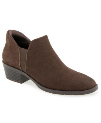 Women's Stella Suede Block Heel Slip-On Ankle Booties