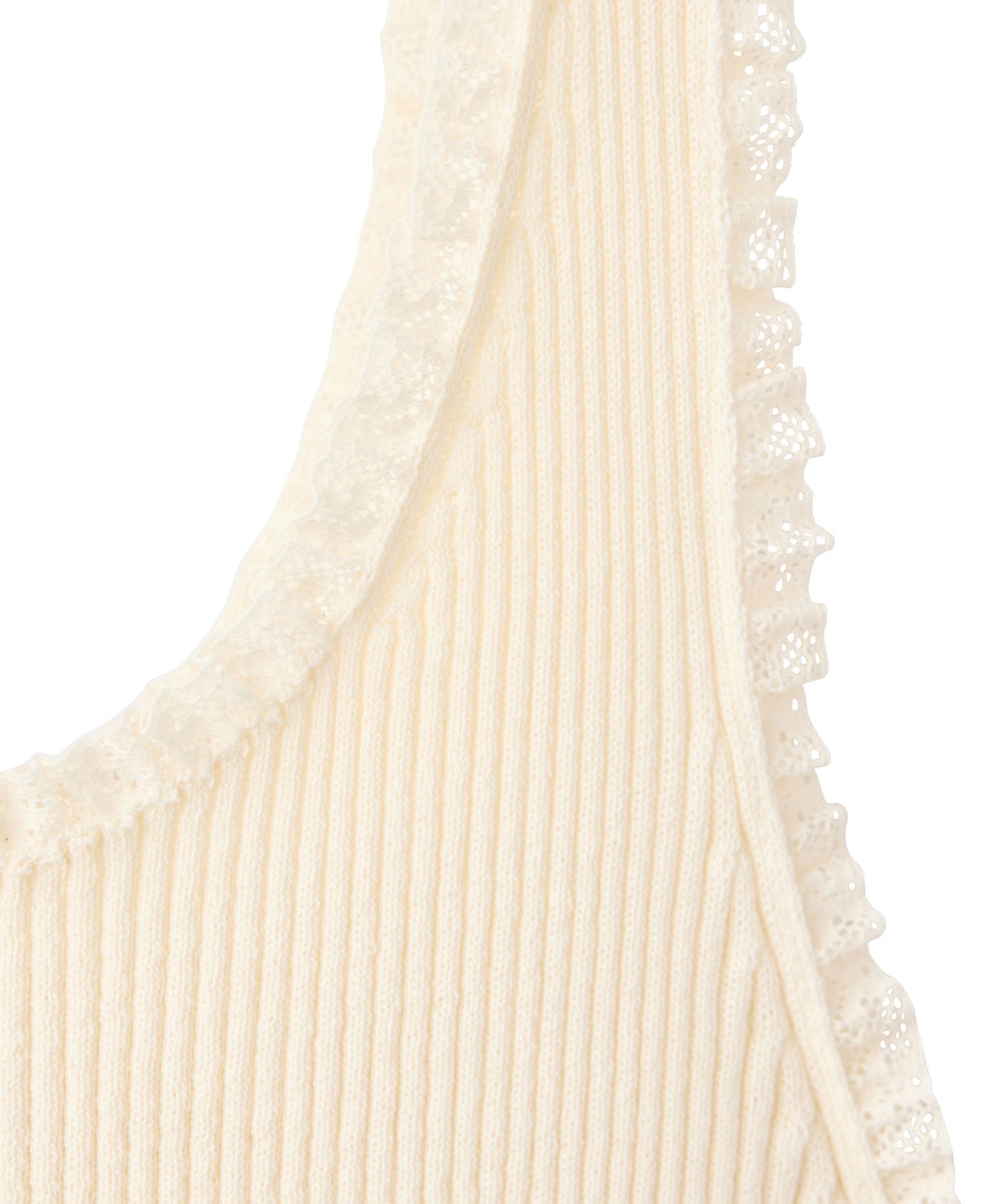 Женский топ Mango Lace Scoop Neck, цвет: Экрю — фото 5