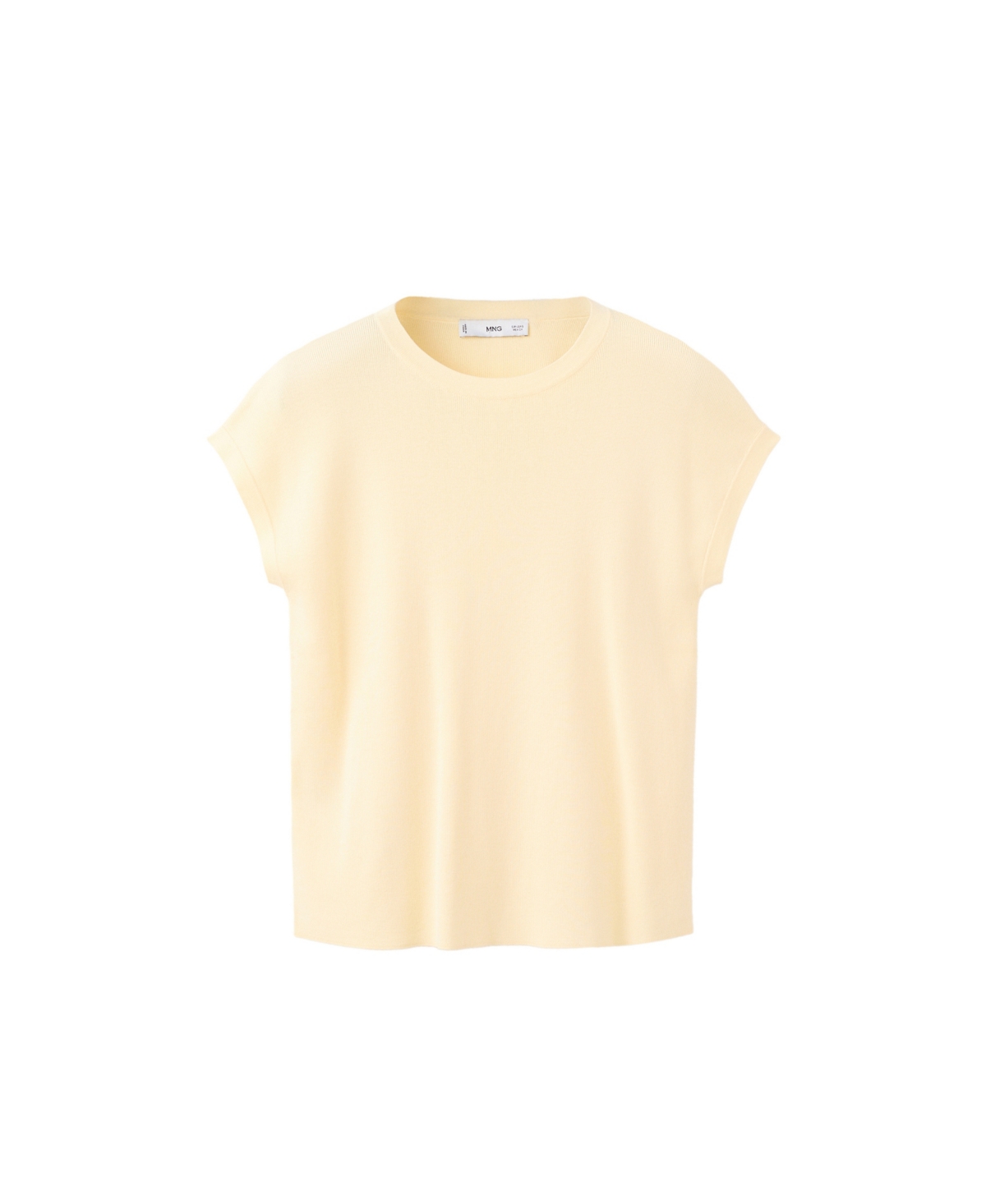 Mango Women's New Now Crewneck Fine Knit T-Shirt - Pastel Yellow