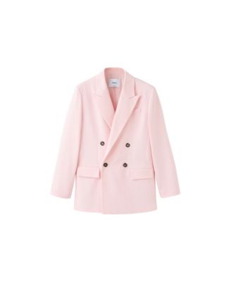 Women's Double-Breasted V-Neck Cotton-Blend Blazer