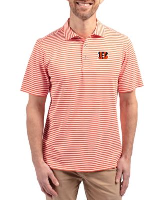 Men's Orange Cincinnati Bengals Virtue Eco Pique Stripe d Polo Shirt