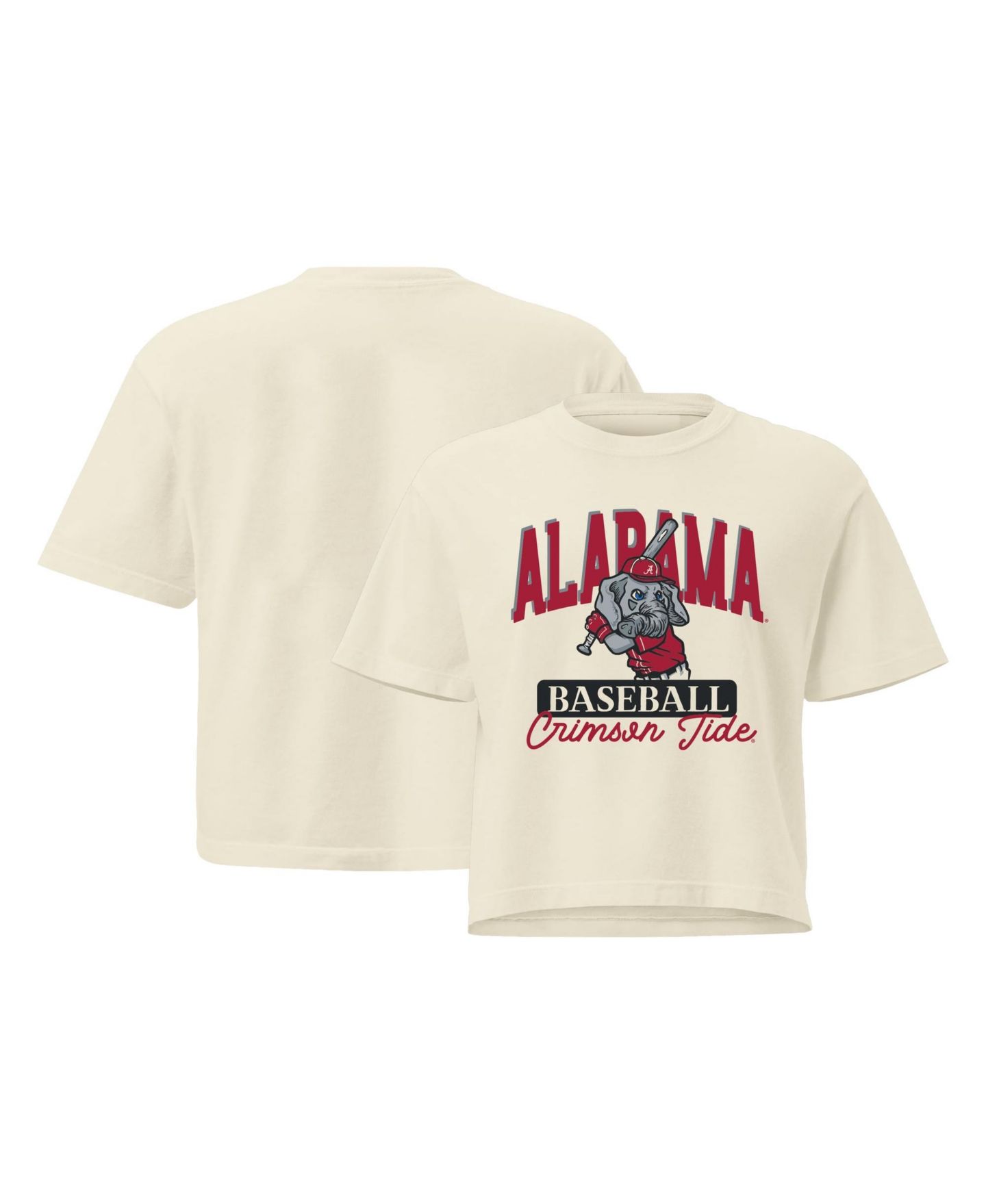 Женская футболка Image One Cream Alabama Crimson Tide Comfort Colors Baseball Mascot Cropped — фото 1