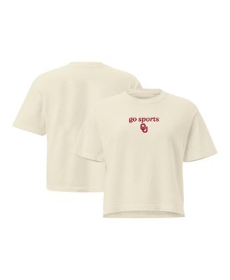 Women's Comfort Colors Cream Oklahoma Sooners Go Sports Cropped T-Shirt