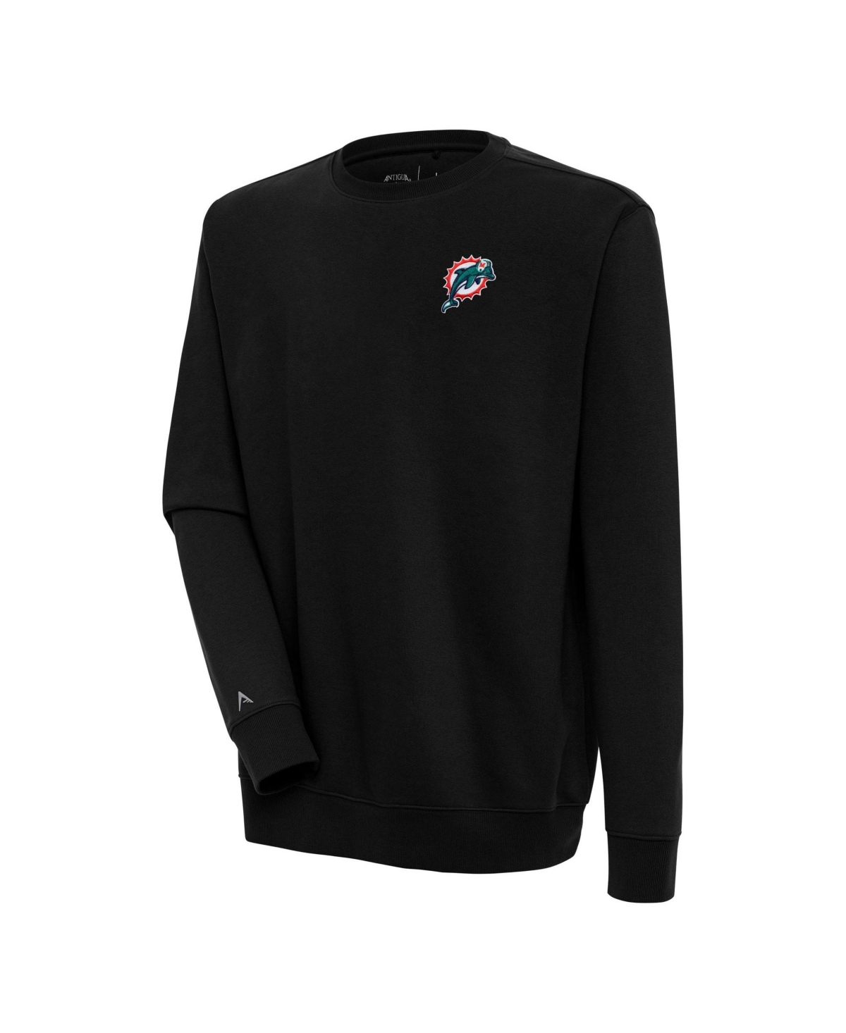 Antigua Men's Black Miami Dolphins Throwback Logo Victory Pullover Sweatshirt - Black