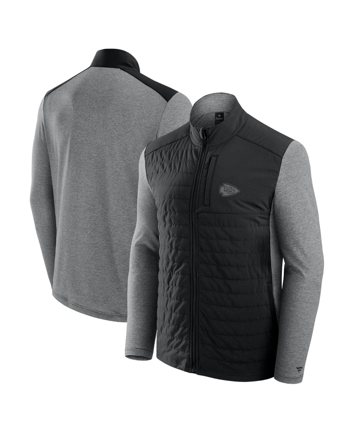 Fanatics Men's and Women's Black/Heather Gray Kansas City Chiefs Front Office Tonal Full-Zip Jacket - Black, Heather Gray