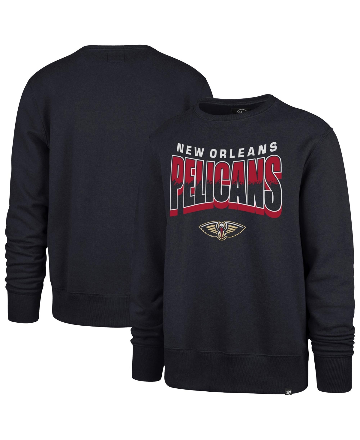 '47 Brand Men's and Women's Navy New Orleans Pelicans Brush By Headline Crewneck Sweatshirt - Navy